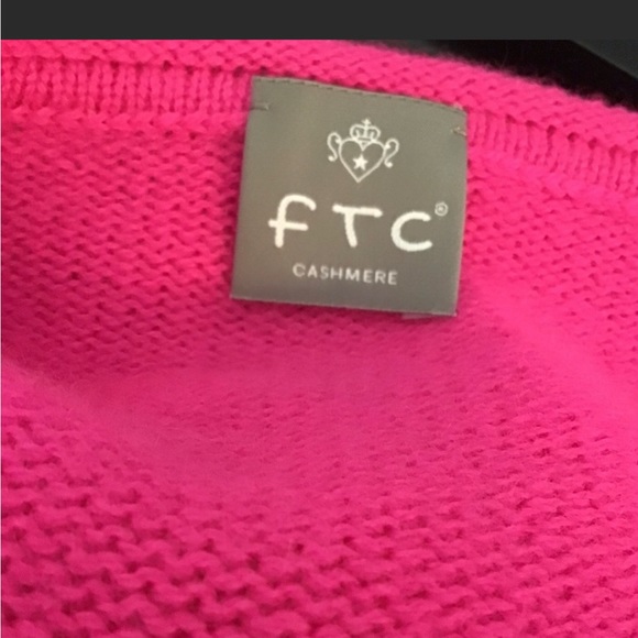 FTC Vivid Neon Pink Cashmere Sweater - Picture 3 of 6